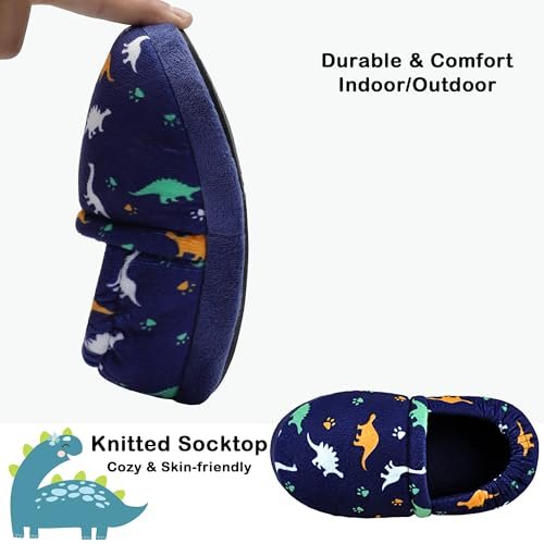 Kids Slippers Boys House shoes Anti Skid Bedroom Dinosaur