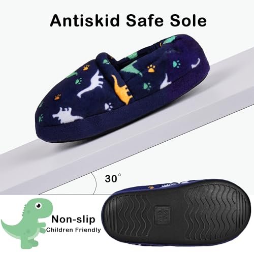 Kids Slippers Boys House shoes Anti Skid Bedroom Dinosaur