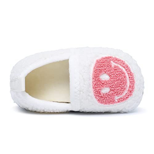Kids Slippers Toddler Smile Face House Slippers Indoor Home Non-Slip Rubber Sole Shoes Warm Cozy Socks