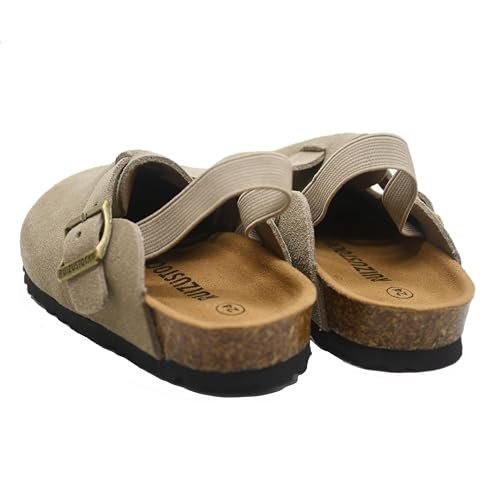 Kids Suede Clogs Toddler Clogs Boys Girls Sandals Cork Adjustable Buckle Mules Kid Slippers Flat Shoes Black