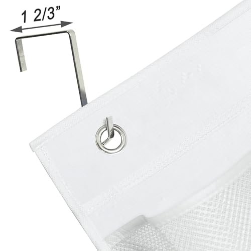 KIMBORA 2 Packs Narrow Over the Door/Wall Shoe Organizer Cruise, Small Hanging Shoe Rack for Closet with Clear Mesh Pocket for Bathroom, RV, Pantry, Camping (White)