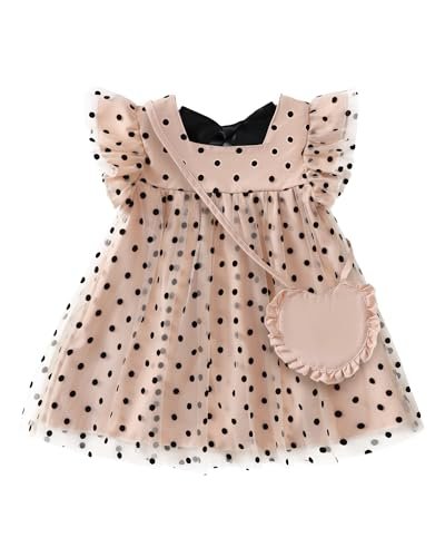 Kucnuzki Baby Girl Clothes Toddler Girls Summer Fairy Tulle Dress Ruffle Fly Sleeve Casual Sundress Cute Outfit for Kids