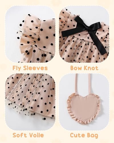 Kucnuzki Baby Girl Clothes Toddler Girls Summer Fairy Tulle Dress Ruffle Fly Sleeve Casual Sundress Cute Outfit for Kids