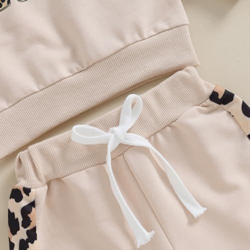 Kupretty Baby Girl Fall Winter Clothes Toddler Outfit Letters Graphic Crewneck Sweatshirts + Joggers Pants Set