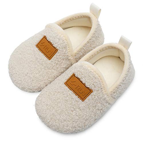 L-RUN Toddler Boys Girls House Slippers Indoor Home Shoes Warm Slipper Socks for Kids Baby Soft Winter Warm Walking Shoes