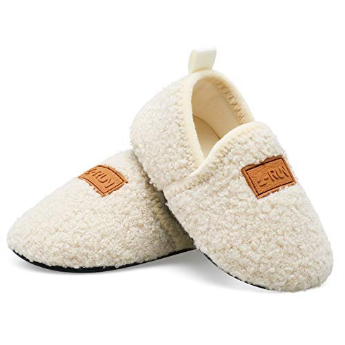 L-RUN Toddler Boys Girls House Slippers Indoor Home Shoes Warm Slipper Socks for Kids Baby Soft Winter Warm Walking Shoes