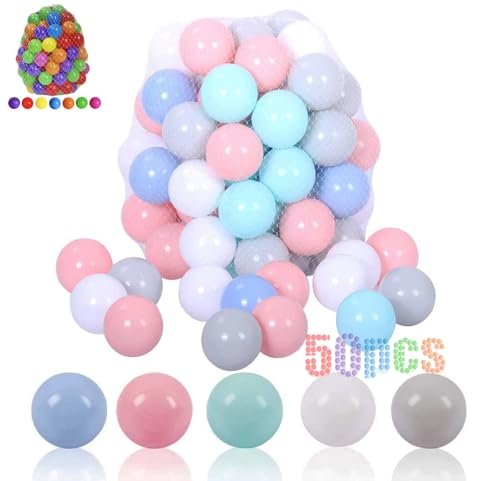 LANGXUN 50pcs 100pcs 200pcs Soft Plastic Ball Pit Balls for Kids, Gift for Baby Toddler Birthday Christmas, Ball Pit Play Tent, Baby Pool Water Toys, Kiddie Pool, Party Decoration