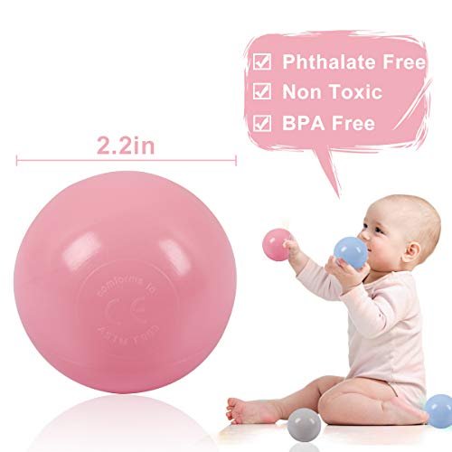 LANGXUN 50pcs 100pcs 200pcs Soft Plastic Ball Pit Balls for Kids, Gift for Baby Toddler Birthday Christmas, Ball Pit Play Tent, Baby Pool Water Toys, Kiddie Pool, Party Decoration