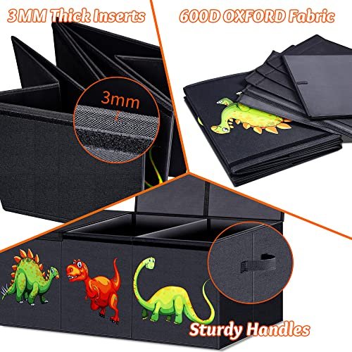 Large Toy Box Chest for Boys, Collapsible Sturdy Storage Bins with Lids, Large Kids Toy Box Chest Storage Organizer for Boys,Girls, Nursery Room, Playroom, Closet, 40.6"X14"X16.5"(Dinosaur)