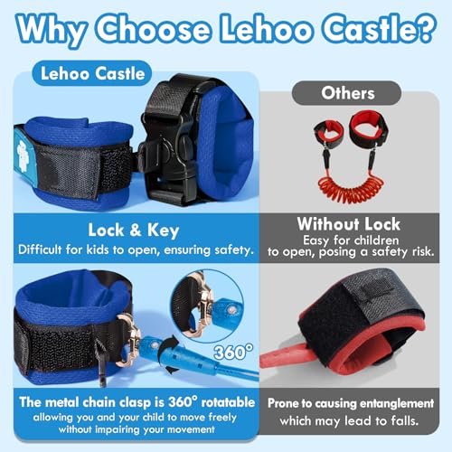Lehoo Castle Toddler Leash for Walking, Baby Leashes for Toddlers 3-in-1, Kid Harness with Leash, Child Safety Leash Anti Lost Wrist Link (Whale)