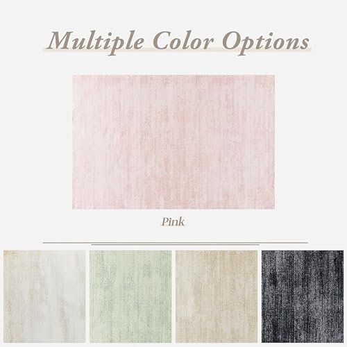 Light Pink Rug 5x7 for Nursery Bedroom,Abstract Cute Modern Washable Boho Area Rugs for Girls Room,Blush