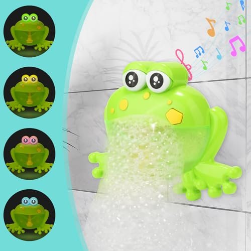 Light Up Baby Bath Bubble Toys,Tub Big Frog Automatic Bubble Maker Blower with 24 Music Baby Fun Shower Toys, for Boys, Girls