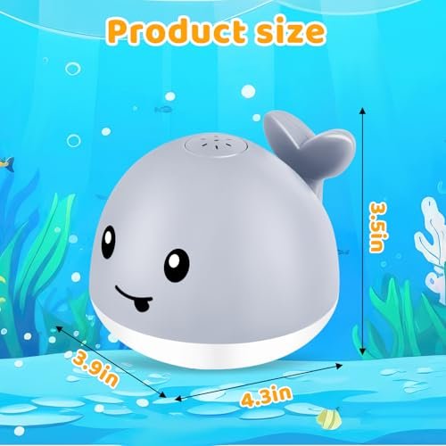 Light Up Whale Bath Toys Sprinkler for Babies 6-12 12-18 Months, Kids Ages 1-3 2-4, Baby Infant Toddler Pool Water Fountain Bathtub Toys for 1 Year Old Boys Girls, Birthday Gifts