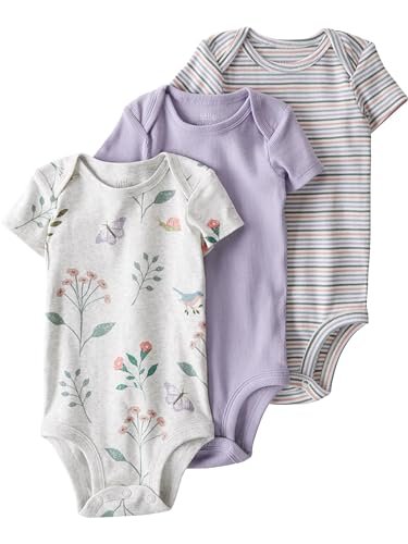 little planet by carter's Unisex 3-pack Short Sleeve Bodysuits Made With Organic Cotton