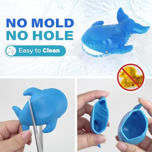 LotFancy Bath Toy, 8PCS Bath Toys for Kids Ages 1-3, Mold Free Baby Bath Toys for Toddlers 2-4, No Holes Ocean Sea Animal Bathtub Toys, Soft Bath Tub Toys