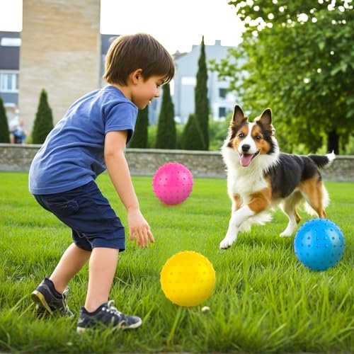LOVEINUSA 6PCS Bounce Balls, 6inch Sensory Balls with Pump for Babies Toddlers