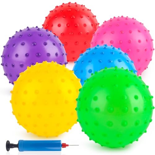 LOVEINUSA 6PCS Bouncy Balls, 7 Inch Sensory Balls for Babies Toddlers, Indoor Outdoor Sports Activities