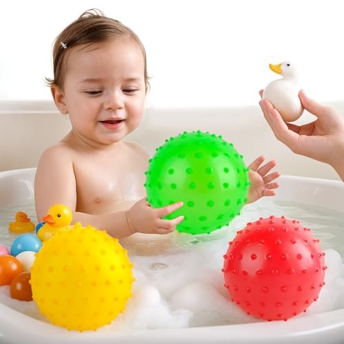 LOVEINUSA 6PCS Bouncy Balls, 7 Inch Sensory Balls for Babies Toddlers, Indoor Outdoor Sports Activities