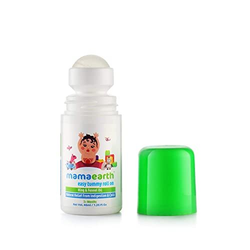 Mamaearth Easy Baby Tummy Roll On for Digestion & Colic Relief with Hing & Fennel | Natural Gas Relief Belly Rub for Delicate Skin of Babies | 40ml/1.35 Fl Oz