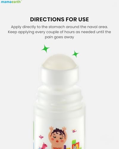 Mamaearth Easy Baby Tummy Roll On for Digestion & Colic Relief with Hing & Fennel | Natural Gas Relief Belly Rub for Delicate Skin of Babies | 40ml/1.35 Fl Oz