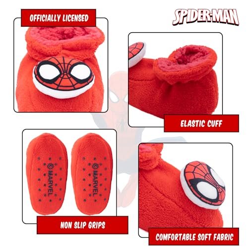 Marvel Spiderman Grip Socks, 10 Pack, Toddler Boys, Ankle Length, Multicolor, Small