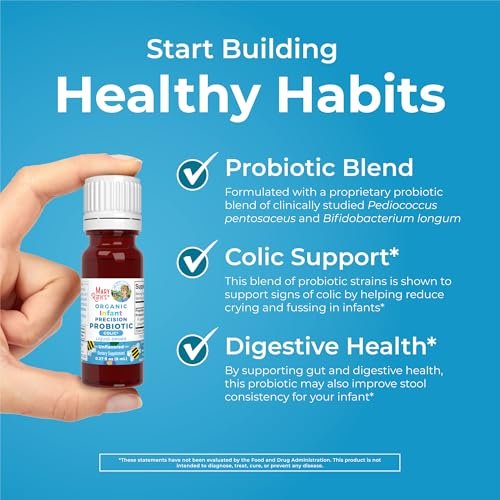 MaryRuth Organics Baby Probiotic Drops | Liquid Precision Probiotics for Digestive Health | Colic Calm | Occasional Colic Baby Relief | USDA Organic | Vegan | Baby Essentials| 30 Servings