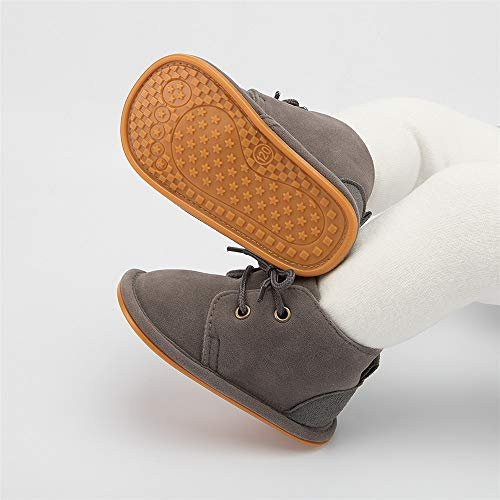 Meckior Baby Booties Newborn Infant Unisex Baby Girls Boys Velvet Rubber Anit-Slip Sole Shoes Toddler Fleece Cozy Winter Warm Prewalker Boots