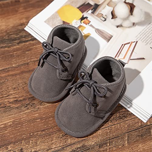 Meckior Baby Booties Newborn Infant Unisex Baby Girls Boys Velvet Rubber Anit-Slip Sole Shoes Toddler Fleece Cozy Winter Warm Prewalker Boots