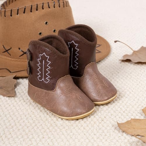 Meckior Baby Girls Cowboy Tassel Boots Side Zipper Moccasins Soft Bottom Non-Slip Toddler Shoe