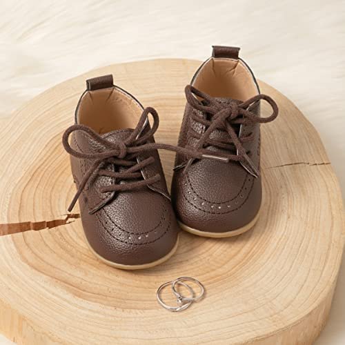 Meckior Infant Baby Boys Girls Classic PU Leather Wedding Loafers Brogue Toddler Oxford Dress Shoes First Steps Walking Flat Lazy Crib Shoe