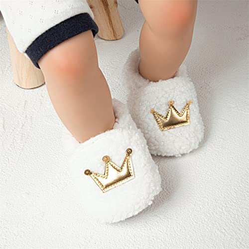 Meckior Save Beautiful Cute Cartoon Infant Unisex Baby Warm Cotton Anti-Slip Soft Sole First Walkers Shoes