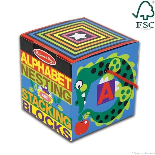 Melissa & Doug Deluxe 10-Piece Alphabet Nesting and Stacking Blocks - FSC Certified