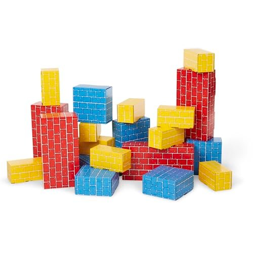 Melissa & Doug Jumbo Extra-Thick Cardboard Building Blocks - 40 Blocks in 3 Sizes Jumbo Extra-Thick Cardboard Pretend Brick For Building