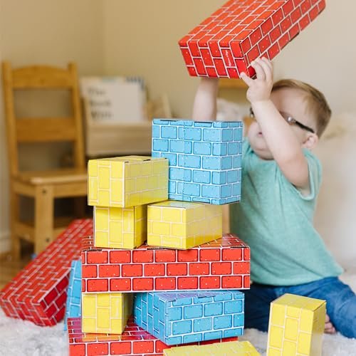 Melissa & Doug Jumbo Extra-Thick Cardboard Building Blocks - 40 Blocks in 3 Sizes Jumbo Extra-Thick Cardboard Pretend Brick For Building