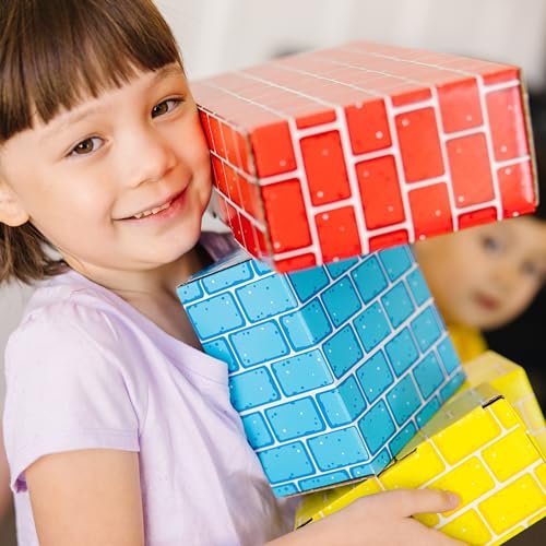 Melissa & Doug Jumbo Extra-Thick Cardboard Building Blocks - 40 Blocks in 3 Sizes Jumbo Extra-Thick Cardboard Pretend Brick For Building