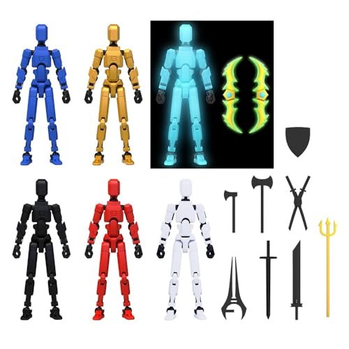 MerryXD 6 Pack Assembly Completed T13 Action Figure,Dummy Nova Titan Lucky 13 Action Figure 3D Printed Multi-Jointed Movable Toy