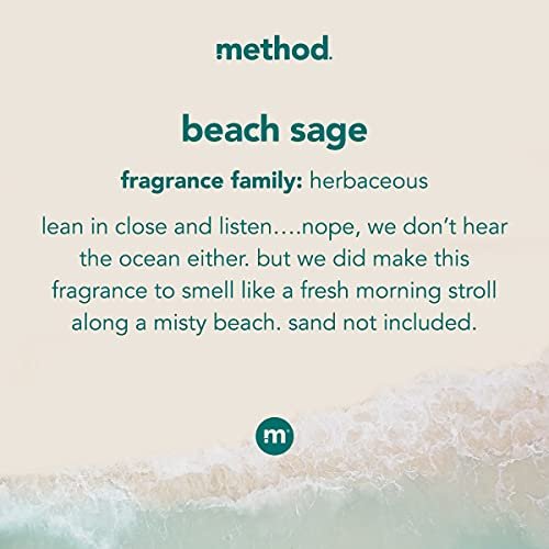 Method Liquid Laundry Detergent; Beach Sage Scent, Plant-Based Stain Remover; ; 66 Loads per 53.5 oz Bottle; (Pack of 1)