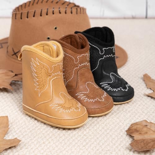 Miamooi Infant Baby Boys Girls Booties Newborn Cozy Fleece Warm Winter Boots Toddler Non-Slip Lace Up First Walking Shoes