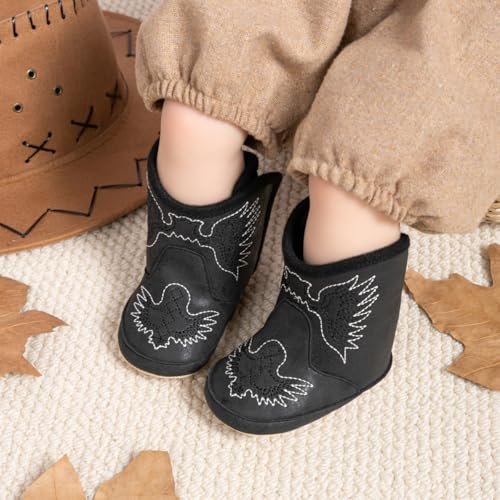 Miamooi Infant Baby Boys Girls Booties Newborn Cozy Fleece Warm Winter Boots Toddler Non-Slip Lace Up First Walking Shoes