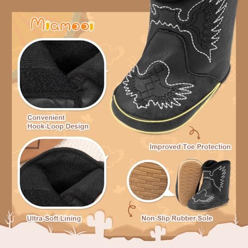 Miamooi Infant Baby Boys Girls Booties Newborn Cozy Fleece Warm Winter Boots Toddler Non-Slip Lace Up First Walking Shoes