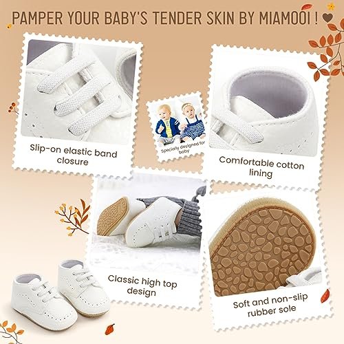 Miamooi Infant Baby Boys Girls Loafers Classic PU Leather Wedding Dress Shoes Toddler Brogue Formal Flat Lazy Crib Oxford First Walking Christening Shoe