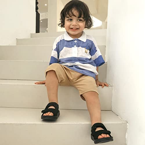 MK MATT KEELY Unisex Kids Summer Slide Sandals Baby Comfort Anti-Slip Open Toe Adjustable Walking Beach Shower Shoes for Boys Girls