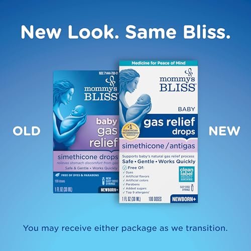 Mommy's Bliss Gas Relief Drops Bottle, Simethicone Drops for Infants, Relieves Stomach Discomfort, Safe & Gentle, Ginger Flavor, 1 Fl Oz (Pack of 1)