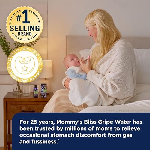 Mommy's Bliss Gripe Water Night Time, Infant Gas & Colic Relief, Gentle & Safe, 2 Weeks+, 4 FL OZ Bottle (Pack of 1)