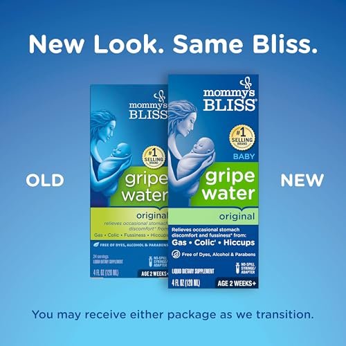 Mommy's Bliss Gripe Water Original, Infant Gas & Colic Relief, Gentle & Safe, 2 Weeks+, 4 Fl Oz (Pack of 1)