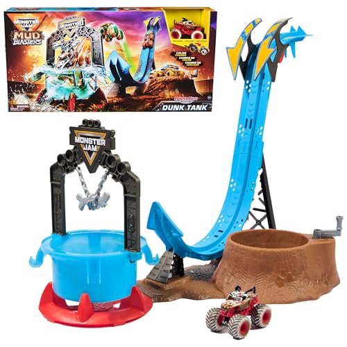 Monster Jam Mud Blasters, Monster Mutt Dalmatian Dunk Tank Playset, Color Change Action, Kids Toy Gifts for Boys and Girls Ages 3 and Up
