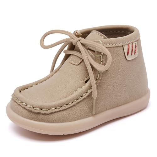 MORENDL Baby Boy & Girl Boots Infant First Walking Shoes Toddler Non-Slip Lace-Up Dress Shoes