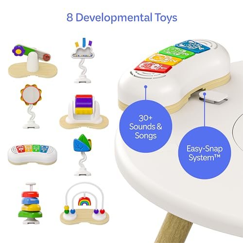Move2Play 4-in-1 Baby Activity Center | Montessori-Inspired Design | 8 Interactive Toys | Tummy Time, Exersaucer & Toddler Table | Baby Essential