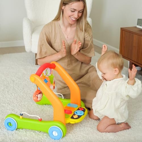 Move2Play, 4-in-1 Baby Play Mat & Activity Center Gym | Walker | Infant Toy for Tummy Time | Birthday Present | Gift for 3, 4, 5, 6, 7, 8, 9, 10, 12 + Month Old Boys & Girls