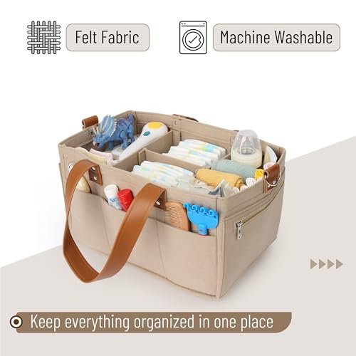 Mr. Pen- Baby Diaper Caddy Organizer, Leather Strap, Baby Organizer, Car Diaper Caddy